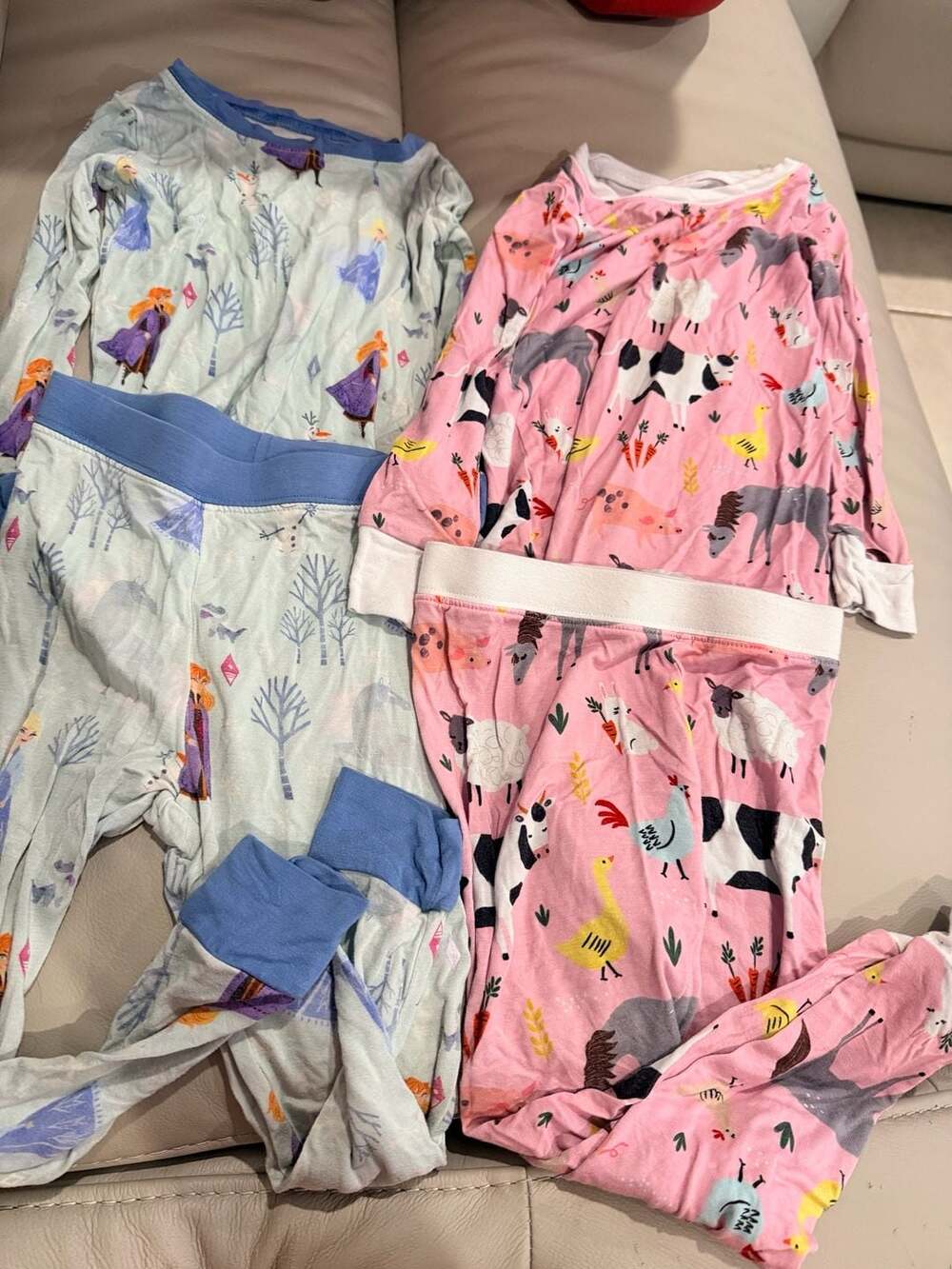 Little Sleepies Pajamas Set 18-24 Months Farm Animal Disney Frozen Print
